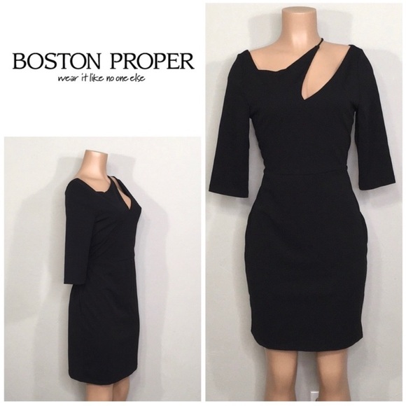 Boston Proper black dress. Runs big. New - Picture 1 of 4